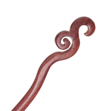 CrystalMood Handmade Carved Wood Hair Stick Spiral Rosewood